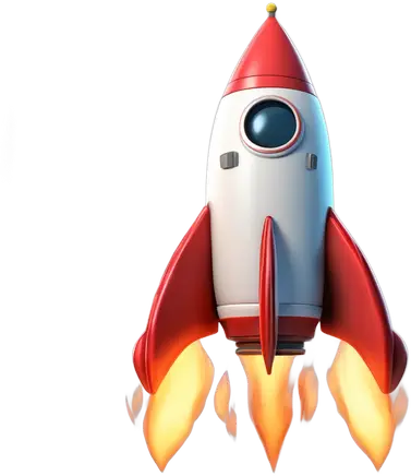 3D Illustrated Rocket - Easy Launch Rocket