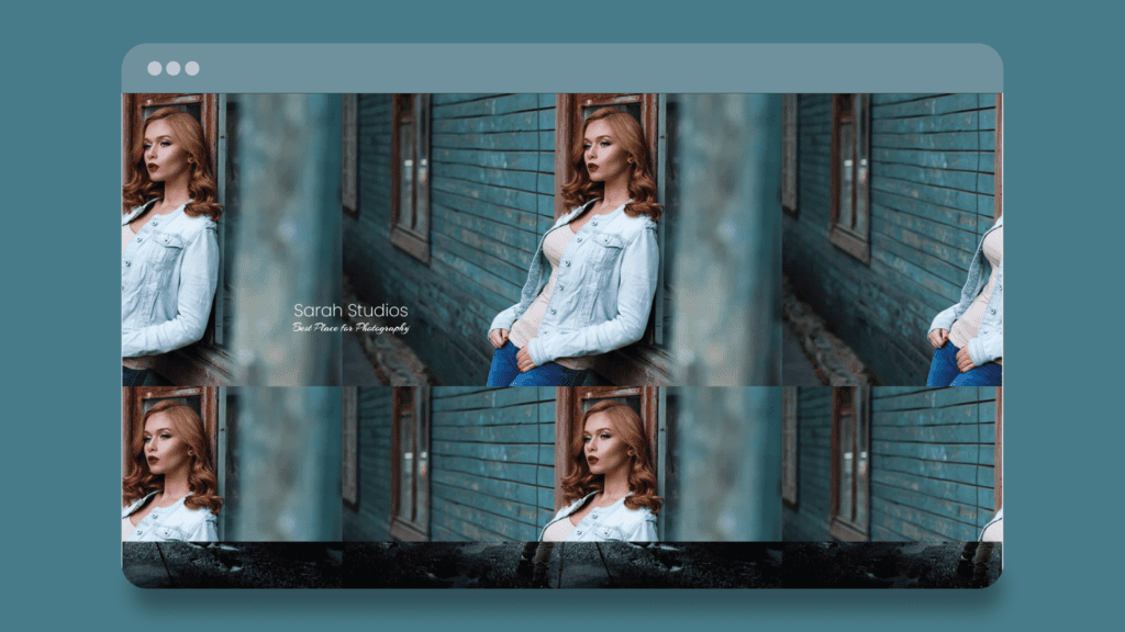 A website template design of a photography portfolio website build